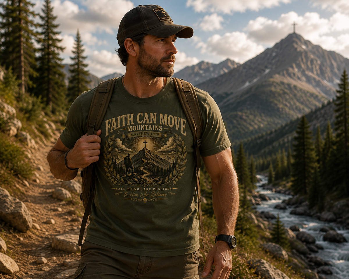 Faith Can Move Mountains T-shirt view 3