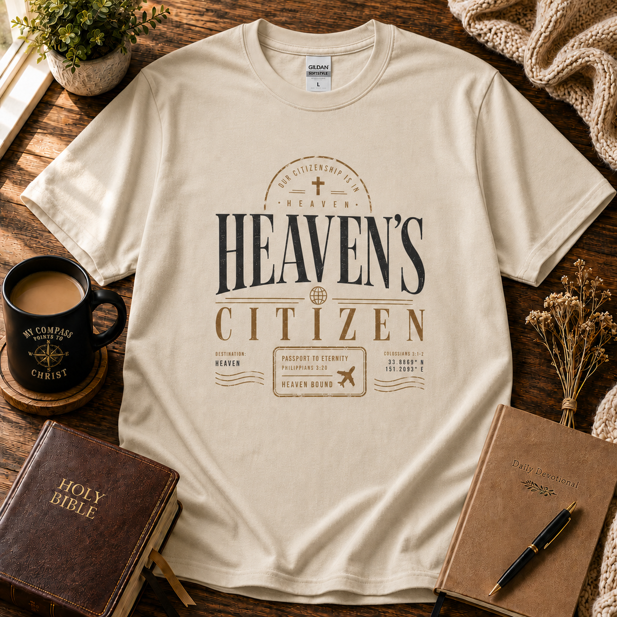 Heaven's Citizen Natural Christian T-shirt Seek First hero